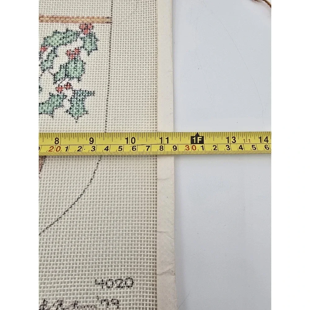 Vtg Linda Sondermann Handpainted‎ Needlepoint Canvas Christmas Stocking Hampster